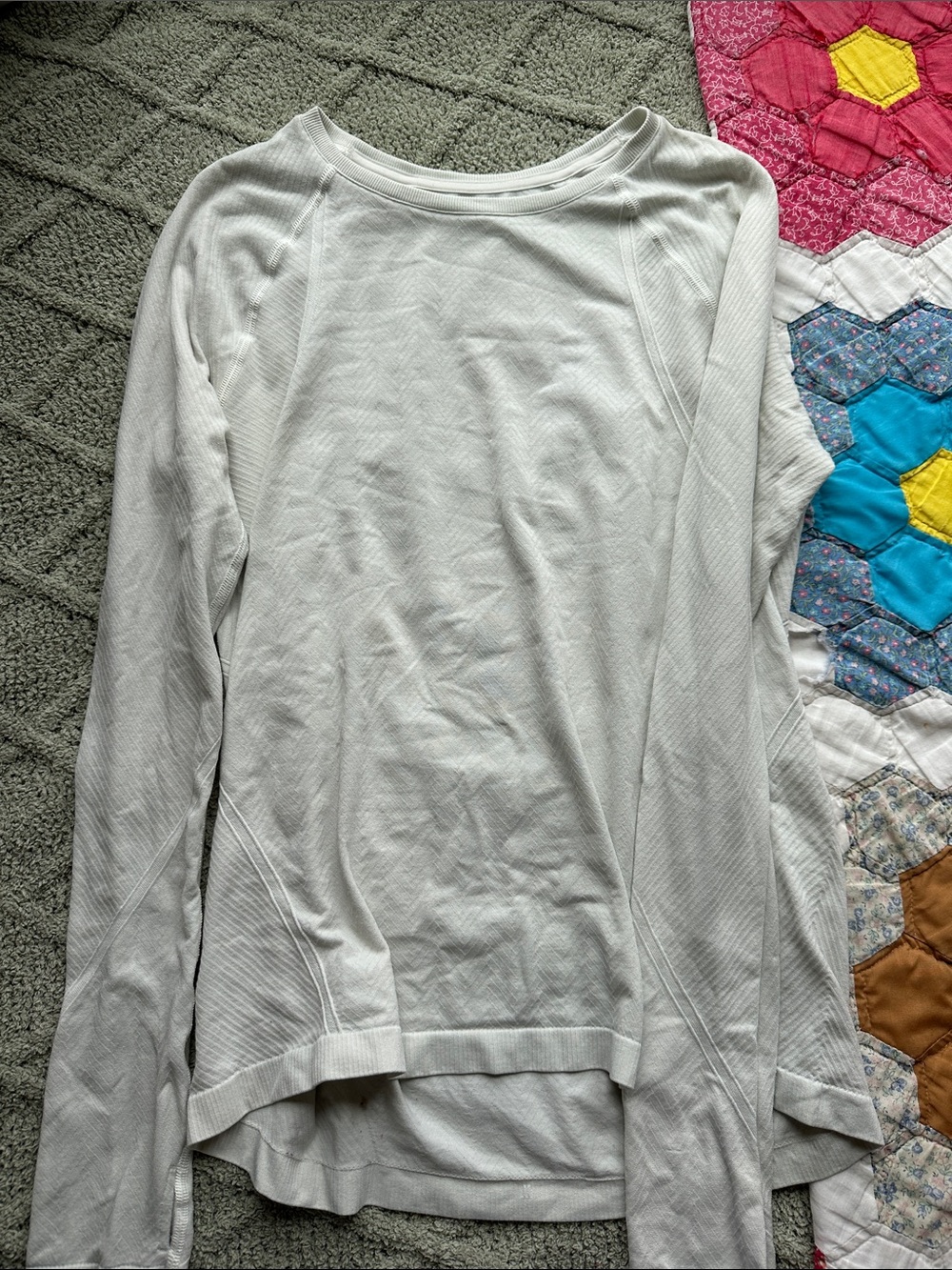 all in motion Light Off-White Long-Sleeve Crewneck Top